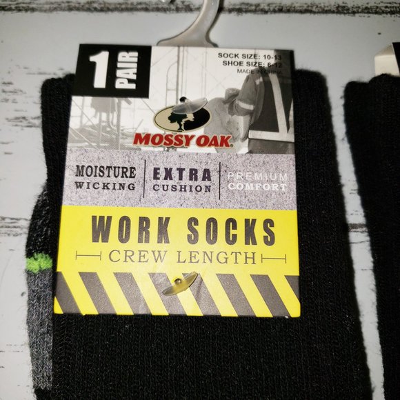 3 Pk Men's Mossy Oak Work Socks Moisture Wicking - Picture 13 of 13